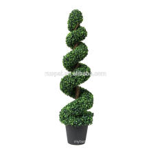 arbre topiaire en spirale de soie de buis en plastique